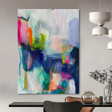 Load image into Gallery viewer, Colorful Abstract Fusion Canvas Painting, Ideal for Bohemian Living Room & Creative Studio LargeART1174