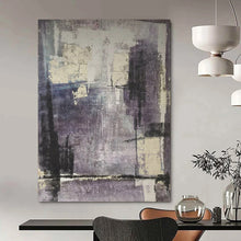 Load image into Gallery viewer, Purple and Gray Abstract Art for Bohemian - style Living Room & Artsy Wine Bar LargeART0948
