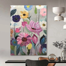 Load image into Gallery viewer, Colorful Floral Abstract Canvas Painting, Suited for Bohemian Living Room & Cheerful Café LargeART1306