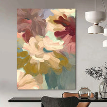 Load image into Gallery viewer, “Blush and Lavender Floral Harmony” - Pink, Purple, Blue Flower Art on Canvas DKH1353