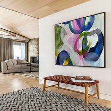 Load image into Gallery viewer, Colorful Overlapping Circles Abstract Painting DKH473