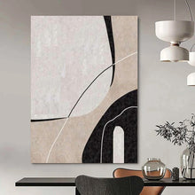 Load image into Gallery viewer, Neutral Tones Abstract Shapes Abstract Canvas Painting, Ideal for Minimalist Living Room & Modern Office LargeART1104