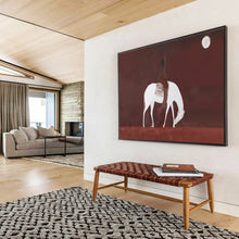 Load image into Gallery viewer, Minimalist Equestrian Painting on Canvas - “Moonlit Rider” DKH732