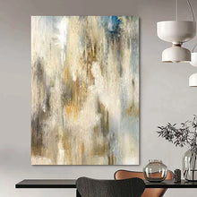 Load image into Gallery viewer, Soft Gold, Blue & Beige Abstract Acrylic Art, Nice for Calming Nursery & Tranquil Meditation Room LargeART1003