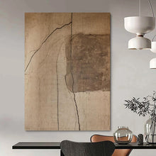 Load image into Gallery viewer, “Cracked Brown Abstract” - Textured Minimalist Art on Canvas DKH1661