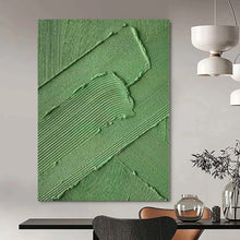 Load image into Gallery viewer, Large - Scale Hand - painted Textured Green Relief Acrylic Art for Nature - Themed Hallways LargeART0198
