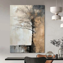 Load image into Gallery viewer, Grey - Toned Abstract Tree Painting, Ideal for Minimalist Bedroom & Nature - Inspired Library LargeART1929