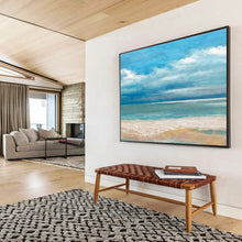 Load image into Gallery viewer, Calm Beach Scene Abstract Painting on Canvas - “Serene Shore” DKH638
