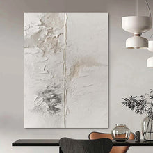 Load image into Gallery viewer, Oversized Hand - painted Textured White Cracked Plaster Acrylic Art for Industrial - Style Hallways LargeART0149
