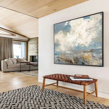 Load image into Gallery viewer, Hand - painted Cloudy Landscape Acrylic Art for Serene Living Room Decor LargeART1665
