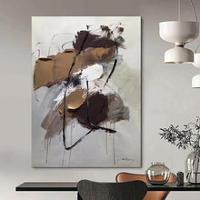 Load image into Gallery viewer, Brown & Gray Textured Abstract Art, Perfect for Industrial Loft & Creative Studio LargeART2084