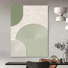 Load image into Gallery viewer, “Green Textured Arches” - Minimalist Abstract Art on Canvas DKH1488