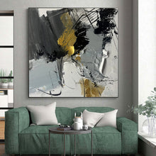 Load image into Gallery viewer, Oversized Gray - Gold Abstract Art for Urban Loft & Creative Conference Room LargeART0493