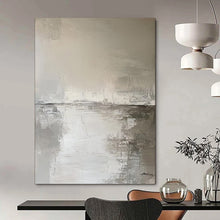 Load image into Gallery viewer, Gray & White Abstract Landscape Painting, Ideal for Minimalist Bedroom & Serene Office LargeART2083