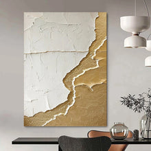 Load image into Gallery viewer, “White - Gold Textured Abstraction” Abstract Painting on Canvas, Luxe Wall Decor DKH986