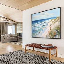 Load image into Gallery viewer, Hand - painted Coastal Beach Scene Acrylic Art for Nautical - Themed Dining Rooms LargeART1697