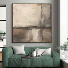 Load image into Gallery viewer, Neutral Tones with Textured Line Art – Perfect for Contemporary Living Room & Serene Yoga Studio LargeART0711
