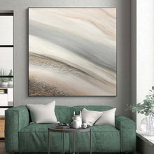 Load image into Gallery viewer, Beige, Gray, and Silver Swirls Acrylic Art - Ideal for Luxe Bedroom & Sophisticated Lounge LargeART0652