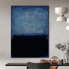 Load image into Gallery viewer, “Blue and Black Color - Field” - Rothko - Inspired Art on Canvas DKH1617