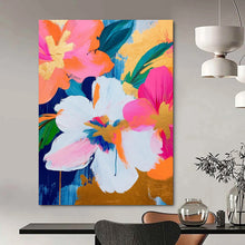 Load image into Gallery viewer, “Gilded Floral Pop” – Bold Flower Acrylic Painting with Gold Accents DTP284