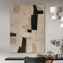 Load image into Gallery viewer, Black and White Collage - like Abstract Art for Modern Art Gallery & Industrial - style Home Office LargeART0952