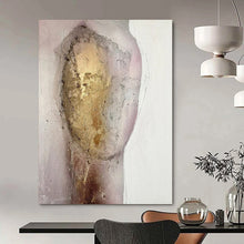 Load image into Gallery viewer, Mixed - Media Abstract Figure Art, Gold - Accented Textured Painting for Luxury Bedroom & Sophisticated Lounge LargeART2222