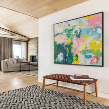 Load image into Gallery viewer, Hand - painted Whimsical Colorful Abstract Acrylic Art for Playful Kids' Playrooms LargeART1683