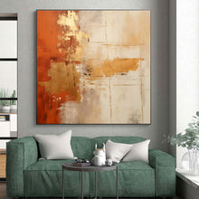 Load image into Gallery viewer, Orange - Gold Abstract Acrylic for Hotel Lobby & Luxury Home LargeART0818