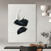 Load image into Gallery viewer, “Black and White Impasto Shapes” - Minimalist Textured Art on Canvas DKH1666