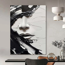 Load image into Gallery viewer, Monochrome Impasto Abstract Art, Perfect for Modern Gallery Wall & Dramatic Study LargeART2134