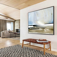 Load image into Gallery viewer, Coastal Abstract with Soft Blues and Beiges Abstract acrylic painting DLZ116