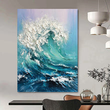 Load image into Gallery viewer, “Impasto Ocean Wave” - Textured Sea Scene on Canvas DKH1448