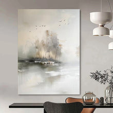 Load image into Gallery viewer, “Serene Grey Landscape” - Grey, White Abstract Landscape on Canvas DKH1190