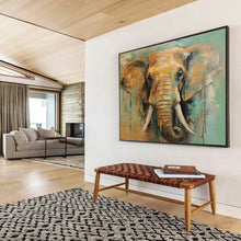 Load image into Gallery viewer, Colorful Elephant Portrait Abstract acrylic painting DLZ083