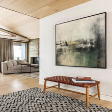 Load image into Gallery viewer, Gray and Green Abstract Painting for Calm Living Room & Art - Themed Spa DKH319
