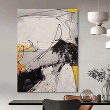 Load image into Gallery viewer, “Dynamic Dissonance” – Black, White, Yellow & Red Abstract Acrylic DTP054