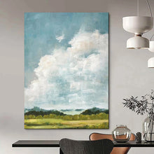Load image into Gallery viewer, Blue and Green Cloudscape Abstract Painting, Suited for Country - Style Living Room & Creative Studio LargeART1878