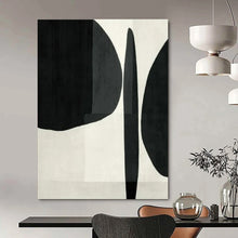 Load image into Gallery viewer, Black & White Organic Abstract Painting, Ideal for Art Gallery & Monochrome Study LargeART1447