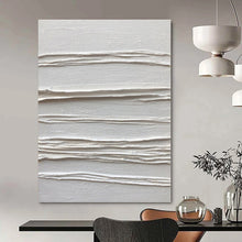 Load image into Gallery viewer, White Textured Horizontal Abstract Painting, Ideal for Modern Gallery Wall & Calming Meditation Space LargeART1347