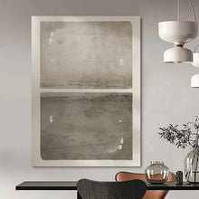 Load image into Gallery viewer, “Subtle Grey Toned Landscape Diptych” - Monochromatic Horizon Art on Canvas DKH1359