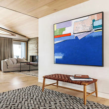 Load image into Gallery viewer, Colorful Abstract Painting on Canvas: Vibrant Block - Shaped Abstraction DKH575