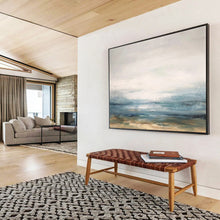 Load image into Gallery viewer, Soft - Hued Abstract Seascape for Coastal Bedroom & Nautical Library DKH174