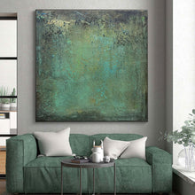 Load image into Gallery viewer, Teal and Brown Textured Field Acrylic Art - Perfect for Earthy - toned Spa & Nature - inspired Library LargeART0641