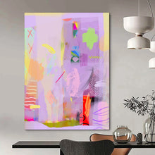 Load image into Gallery viewer, Light Purple Abstract Painting, Suited for Minimalist Nursery & Calming Reading Nook LargeART1865