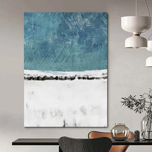 Load image into Gallery viewer, Blue - White Abstract Field Painting, Suited for Nature - Inspired Living Room & Calm Study LargeART2025