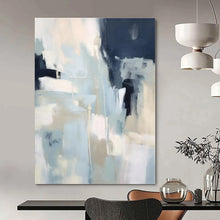 Load image into Gallery viewer, Light & Dark Blue Abstract Painting, Ideal for Modern Living Room & Calming Bedroom LargeART1334