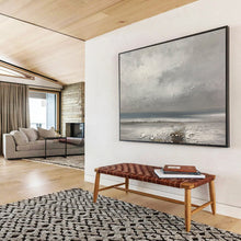 Load image into Gallery viewer, “Grey Textured Seaside” - Minimalist Abstract Acrylic, Great for Modern Office and Art Studio DLZ265