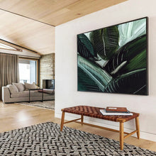 Load image into Gallery viewer, Vibrant Green Leaf Abstract Acrylic painting DLZ144