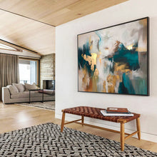 Load image into Gallery viewer, Hand - Painted Abstract Acrylic Art with Gold Foil for High - End Club Negotiation Area Decoration LargeART1632