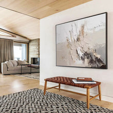 Load image into Gallery viewer, Textured Neutral Abstract Painting on Canvas - “Subtle Dynamics” DKH618